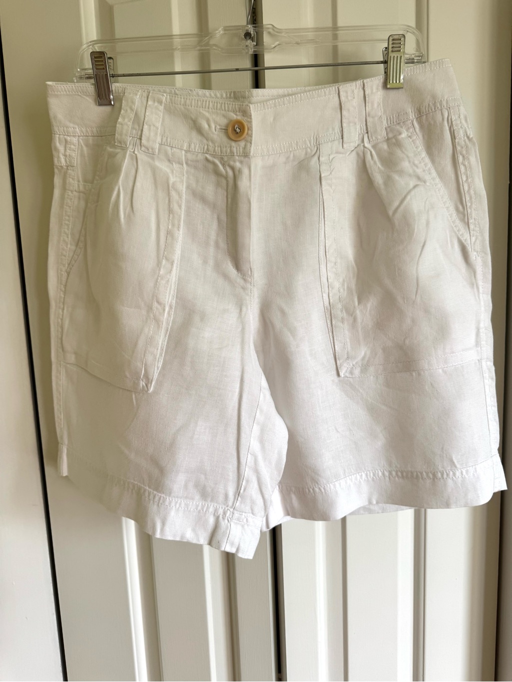 Marc Aurel Women White Linen Shorts 38/8 Euc